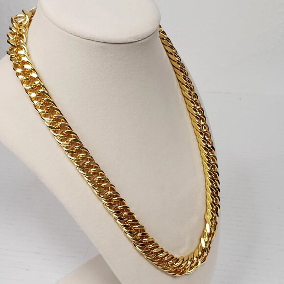 Authentic Louis Vuitton Padlock w/unbranded Cuban Style 18k Gold Plated Chain - Picture 14 of 15